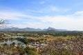 Aerial view of countryside village landscape, lopburi
