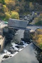 A covered bridge over the Quechee river. Royalty Free Stock Photo