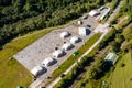 Aerial view of a COVID testing centre