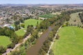 Aerial view of Cowra and the Lachlan River