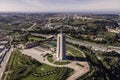 Aerial view of Cristo Rei Christ the King statue in Almada district, Lisbon, Portugal