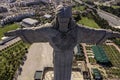 Aerial view of Cristo Rei Christ the King statue in Almada district, Lisbon, Portugal