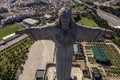 Aerial view of Cristo Rei Christ the King statue in Almada district, Lisbon, Portugal