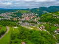 Aerial view of Croatian town Krapina Royalty Free Stock Photo