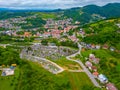 Aerial view of Croatian town Krapina Royalty Free Stock Photo