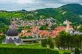 Aerial view of Croatian town Krapina Royalty Free Stock Photo