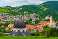 Aerial view of Croatian town Krapina Royalty Free Stock Photo