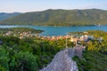 Aerial view of Croatian town Mali Ston Royalty Free Stock Photo