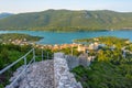 Aerial view of Croatian town Mali Ston