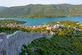 Aerial view of Croatian town Mali Ston