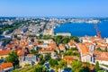 Aerial view of Croatian town Pula Royalty Free Stock Photo