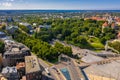 Aerial view of the Cross of Liberty in the Freedom square in Tallinn, Estonia Royalty Free Stock Photo