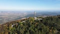 Aerial view of Cross at Okolchica peak, Bulgaria