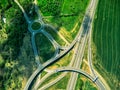 Aerial view of crossroads nea farms