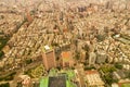Aerial view crowded city residence urban areal Royalty Free Stock Photo