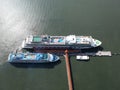 Drone Shot of Cruise Ship in port klang