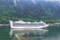 Aerial view of cruise ship at port in Juneau, Alaska Royalty Free Stock Photo