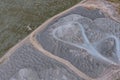 Aerial view of crushed stone processing and storage for concrete production Royalty Free Stock Photo