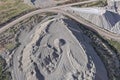 Aerial view of crushed stone processing and storage for concrete production Royalty Free Stock Photo