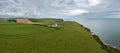 Aerial view of the Cumbria Coast and St bees Ligthouse in northern England