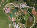 Aerial view of the curve footpath in the park