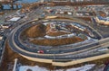 Aerial view of curved highway road with cars in New Jersey, united states Royalty Free Stock Photo