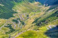 Aerial view of curvy road in mountains Royalty Free Stock Photo