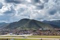 Aerial view of Cusco`s Alejandro Velasco Astete International Airport