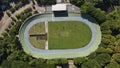 Aerial view, cycling and roller skating arena, velodrome of Manahan Solo. : Solo, Indonesia - 23 April 2021