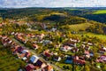 Aerial view of Czech village Ostrov u Macochy