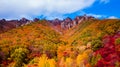 Aerial view of Daedunsan Provincial Park with colorful leafs in