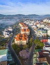 Aerial view of Dalat city. The city is located on the Langbian Plateau