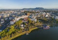 Aerial view of Dalat city. The city is located on the Langbian Plateau Royalty Free Stock Photo