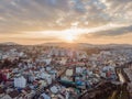 Aerial view of Dalat city. The city is located on the Langbian Plateau in the southern parts of the Central Highlands