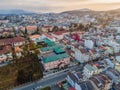 Aerial view of Dalat city. The city is located on the Langbian Plateau in the southern parts of the Central Highlands Royalty Free Stock Photo