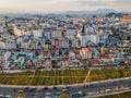 Aerial view of Dalat city. The city is located on the Langbian Plateau in the southern parts of the Central Highlands