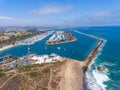 Aerial view of Dana Point coastline and port, California - USA Royalty Free Stock Photo