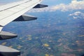 Danish countryside with cultivated land, from aircraft Royalty Free Stock Photo