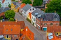 Aerial view of Danish town Ribe Royalty Free Stock Photo
