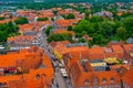 Aerial view of Danish town Ribe Royalty Free Stock Photo