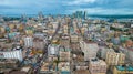 Aerial view of the skyline of the city of Dar es Salaam against blue cloudy sky, Tanzania Royalty Free Stock Photo