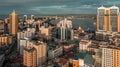 Aerial view of buildings in the city of Dar es Salaam, Tanzania Royalty Free Stock Photo