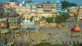 AERIAL view of Dashashwamedh Ghat, Kashi Vishwanath Temple and Manikarnika Ghat Manikarnika Ghat Varanasi India