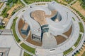 Aerial view of Datong city museum, a modern building in Datong city, Shanxi, China