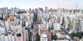 Aerial view of 9 de Julho avenue in Sao Paulo city