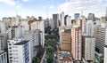 Aerial view of Nove de Julho avenue in Sao Paulo city