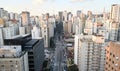 Aerial view of Nove de Julho avenue in Sao Paulo city