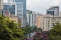 Aerial View of 9 de Julho Avenue, Sao Paulo, Brazil