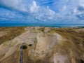 Aerial view of dead grey dunes in Curonian spit, Lithuania Royalty Free Stock Photo