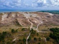 Aerial view of dead grey dunes in Curonian spit, Lithuania Royalty Free Stock Photo